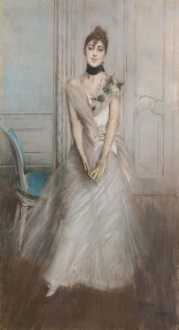 Giovanni Boldini, Portrait d'Emiliana Concha de Ossa; le pastel blanc, 1888
