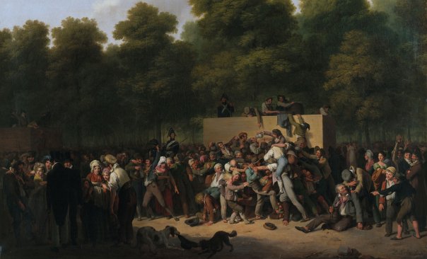 Louis-Léopold Boilly (1761-1845)Distribution de vin et de comestibles aux Champs Élysées