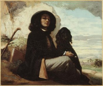 Autoportrait au chien noir - Gustave Courbet