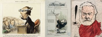 Trois caricatures de Victor Hugo