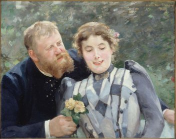 Portrait de Thaulow et sa femme de Alfred Philippe Rol