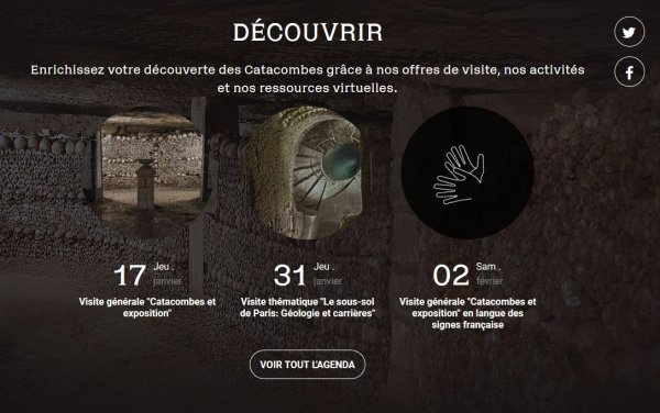 Capture écran site Catacombes