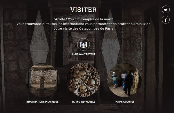 Capture écran site Catacombes